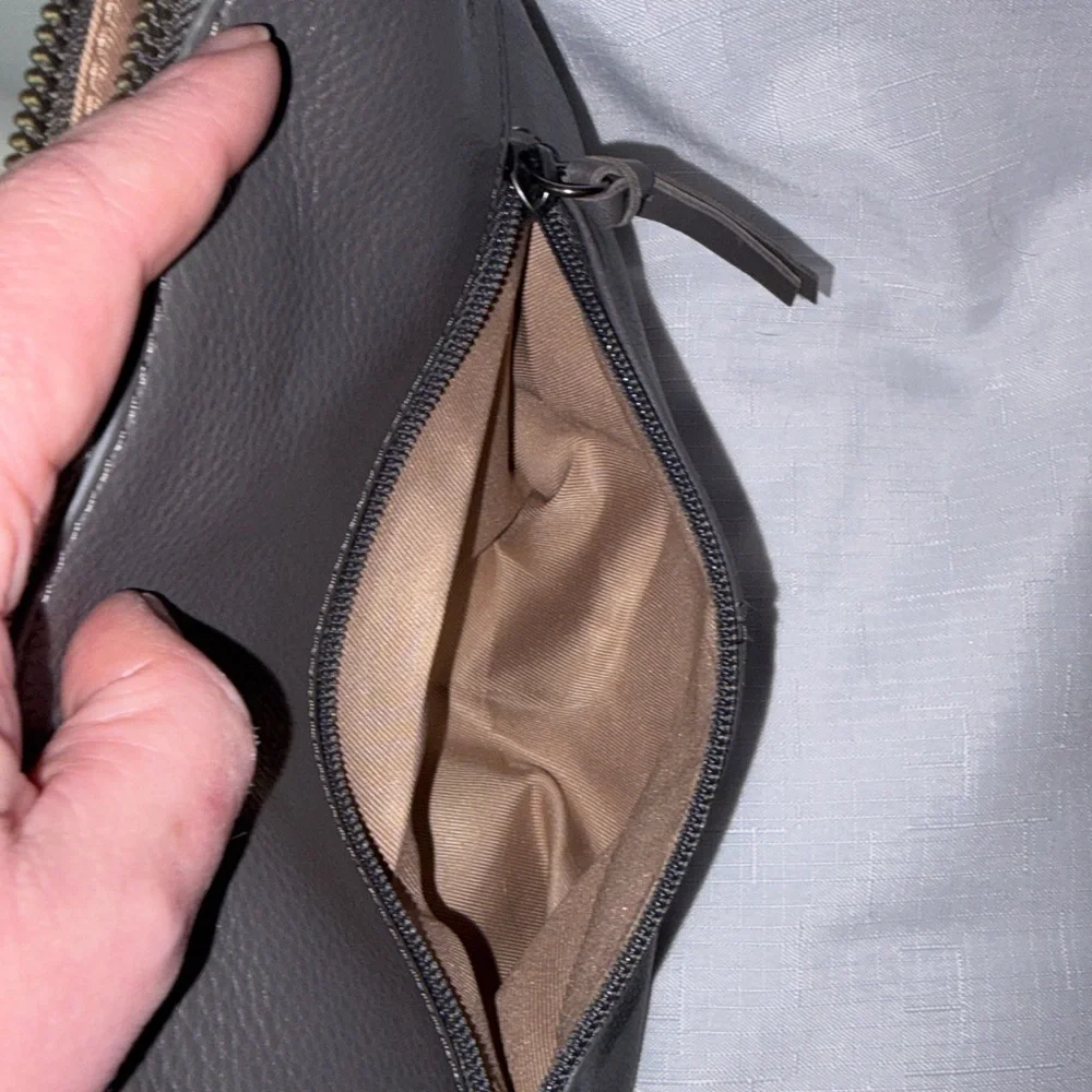 The Sak Grey Leather/Suede Shoulder/Crossbody Bag NWOT - Picture 7 of 9